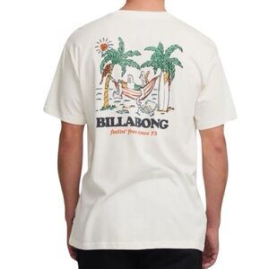 Billabong No Pressure Tee Off White Ring Spun Cotton Mens Small BNWT